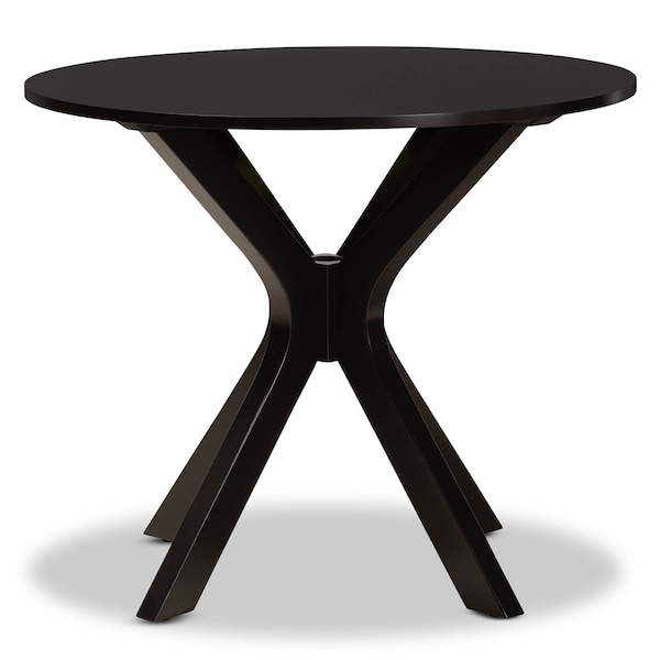 Kenji Dark Brown Finished 35-Inch-Wide Round Wood Dining Table